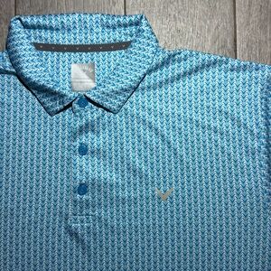 Callaway Mens XL Polo All Over Print Opti-Dri Stretch Cooling Golf Shirt V NWoT